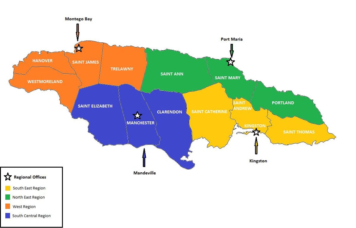 แผนที่ของทางเศรษฐกิจจาไมก้า