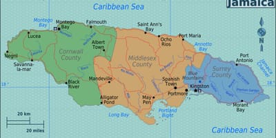 แผนที่ของรูปถ่ายของจาไมก้า 