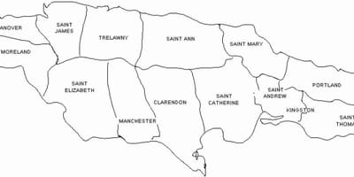 แผนที่จาไมก้าและ jamaica. kgm